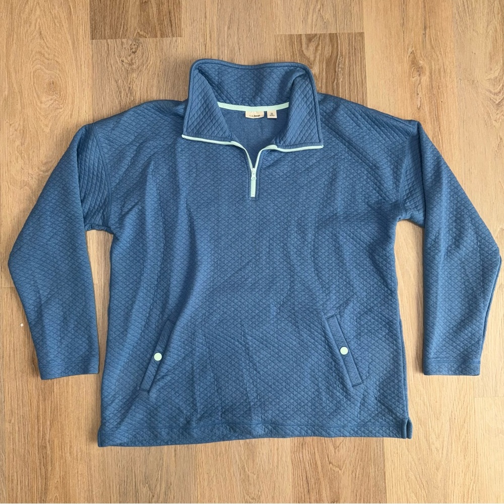 L.L. Bean Blue Quilted Pullover Jacket